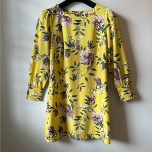 Yellow Loft mini dress, Size 8 petite